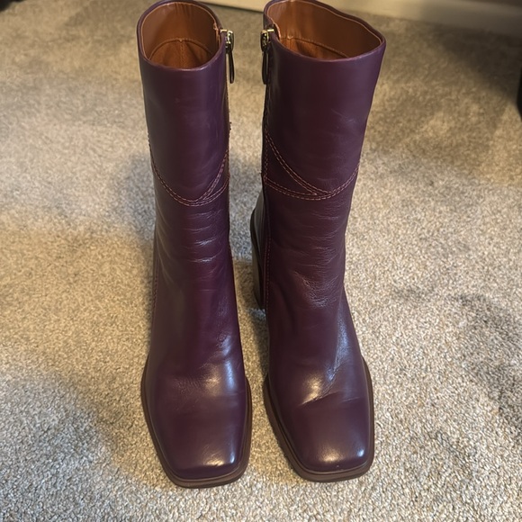 Franco Sarto Plum Mid Calf Boots in Plum Size 6 1/2 - Picture 3 of 6